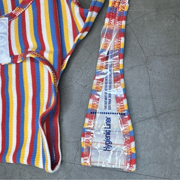 Madewell Spaghetti-Strap Thong Bodysuit in Rainbow Stripes Sz XS - Picture 10 of 11